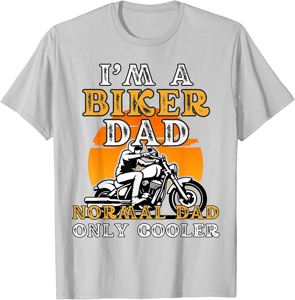 Biker Dad For Men Funny Motorcycle Father’s Day Rider T-Shirt