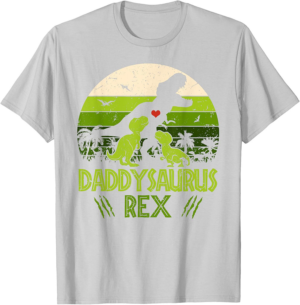 Daddysaurus Rex 2 Kids Sunset Tshirt For Fathers Day Gift T-Shirt