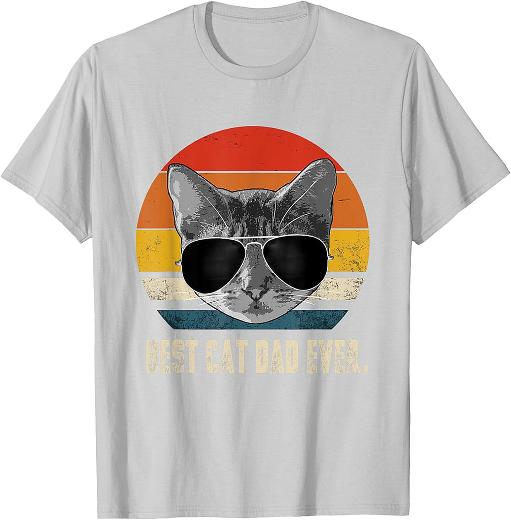 Vintage Retro Cat Daddy Cat Father T-Shirt