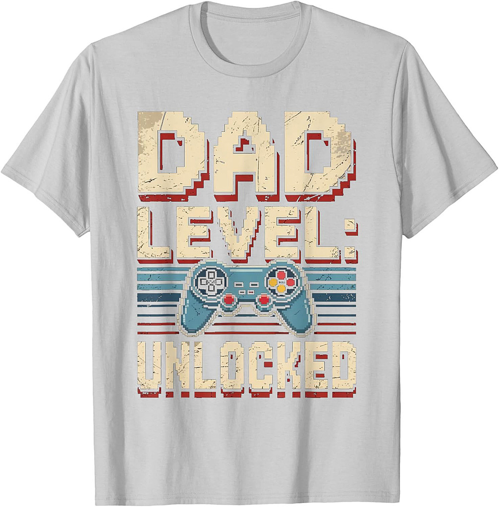 Dad Level Unlocked Gamer Father’s Day Vintage Gifts  T-Shirt