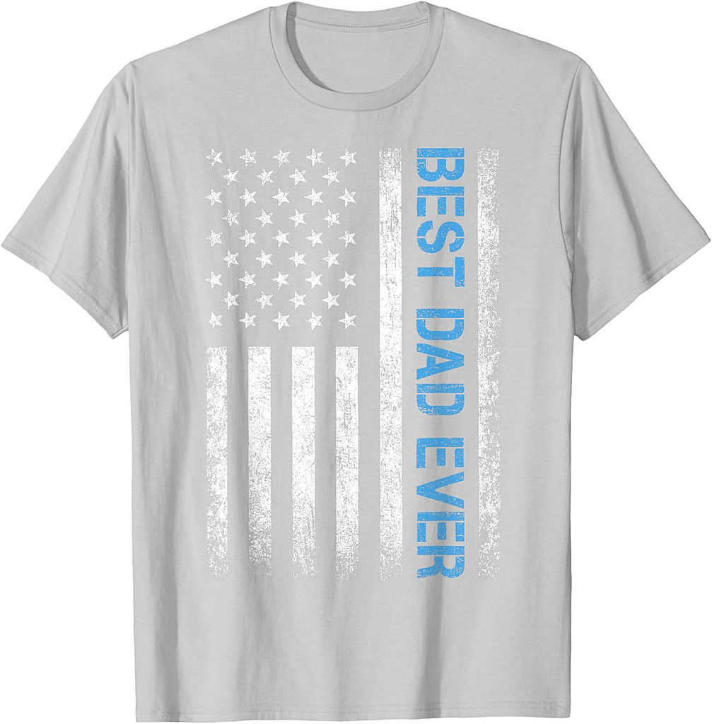 Best Dad Ever US American Flag Gift For Father's Day T-Shirt