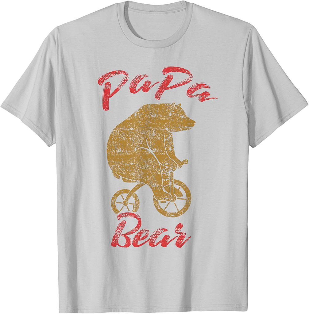 Papa Bear Father's Day Funny Gift For Dad From Daughter Son T-Shirt