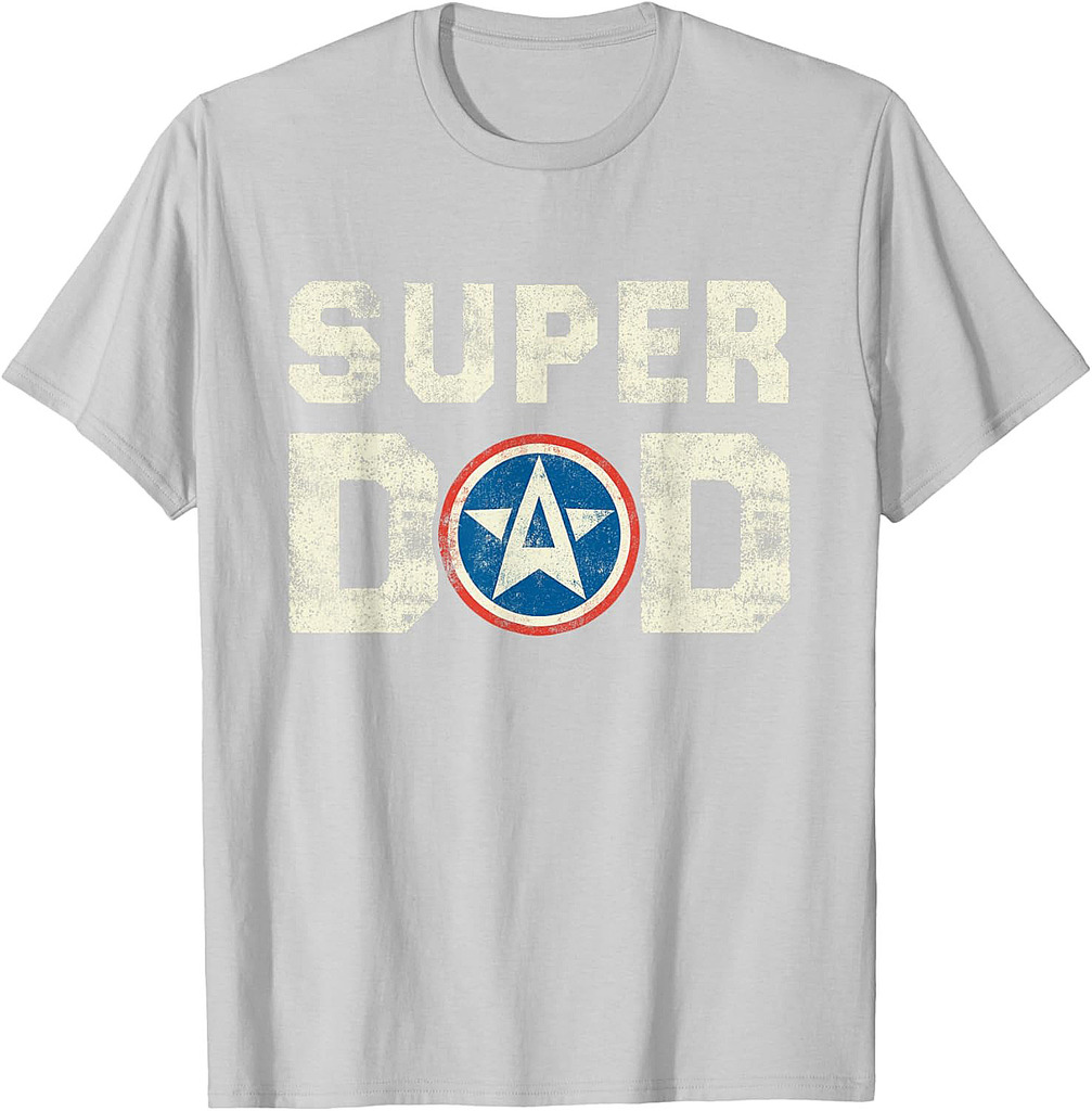 Super Dad Superhero Super Dad Father Hero Star Shield T-Shirt