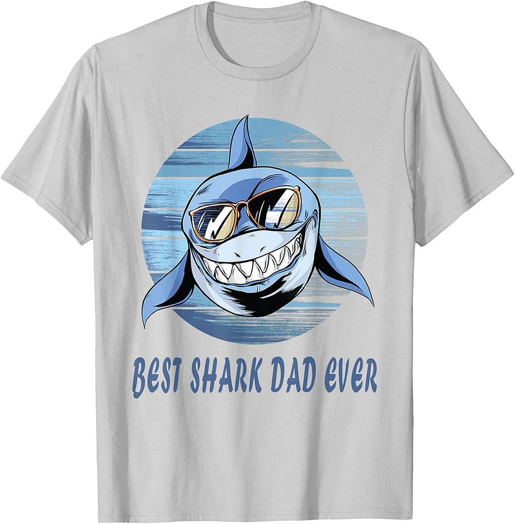 Vintage Retro Best Shark Dad Ever Bump Fit. Father's Shirt T-Shirt