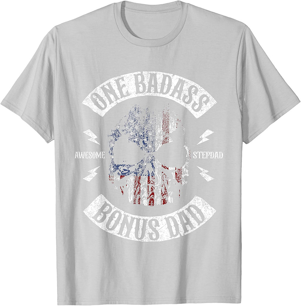 One Badass Bonus Stepdad Birthday Step Dad Fathers Day Gift T-Shirt