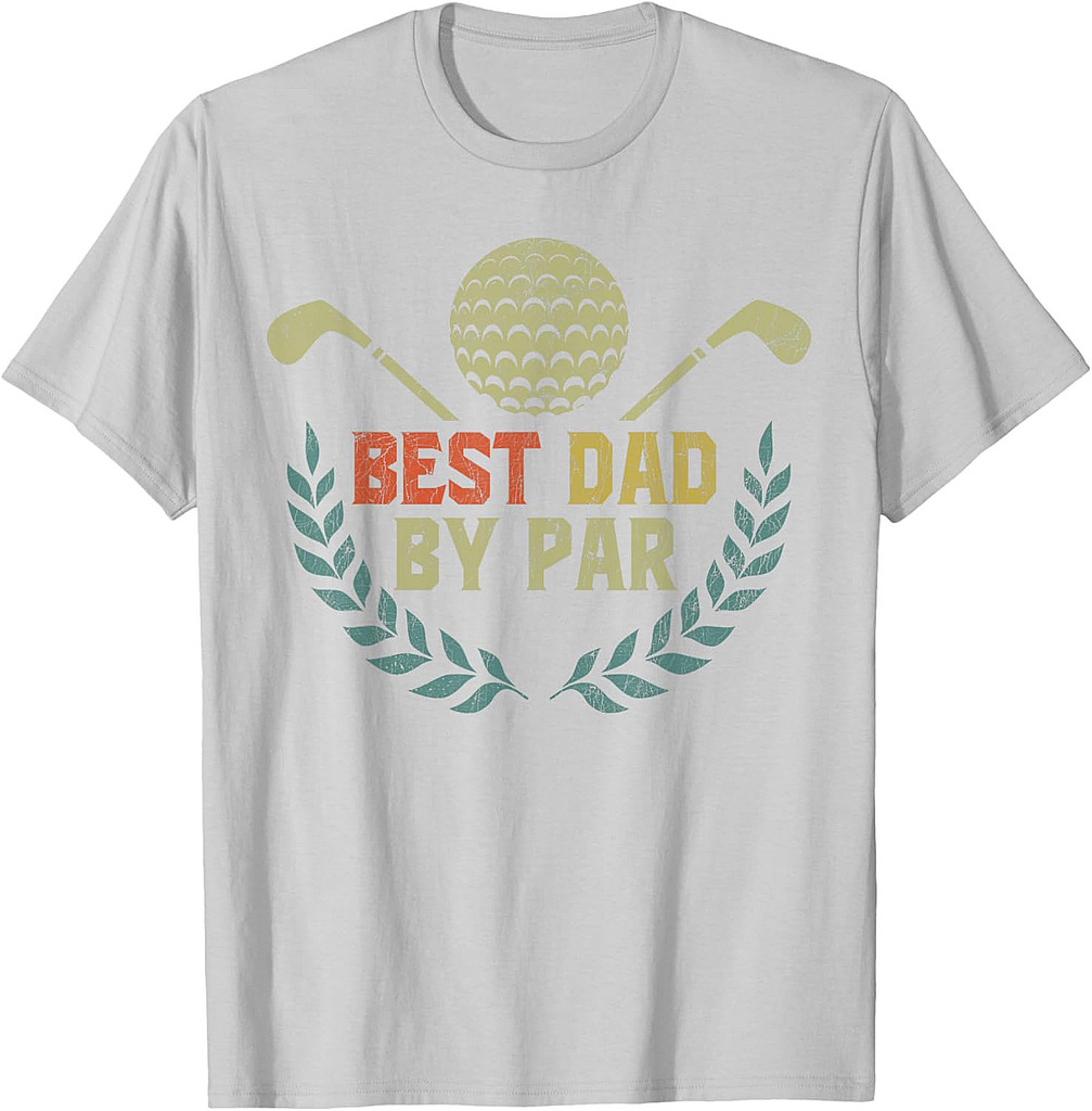 Fathers Day Golf Dad, Vintage Best Dad by Par T-Shirt