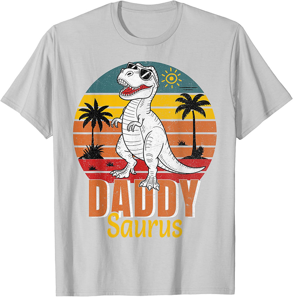 Vintage Daddysaurus T-Rex Dinosaur Dad Funny Father's Day T-Shirt