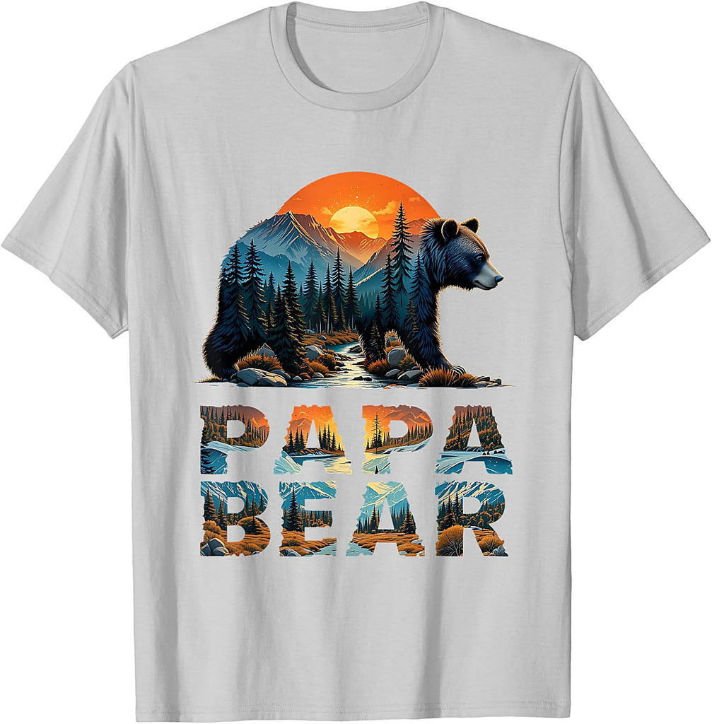 Retro Papa Bear Grandpa Father's Day Vintage T-Shirt