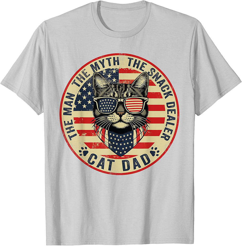 Cat Dad The Man The Myth The Snack Dealer Funny Father's Day T-Shirt