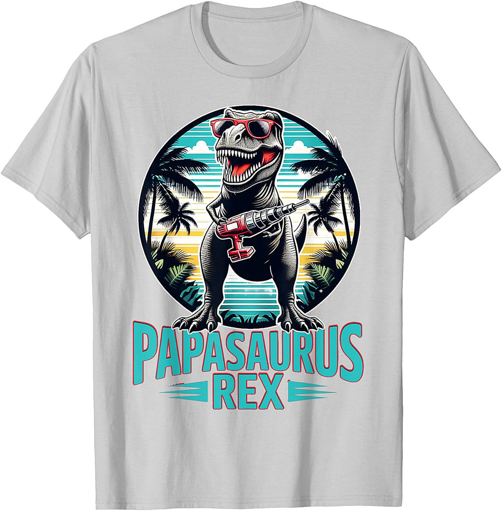 Father's Day Mechanic Dad Grandpa Dino T Rex Papasaurus Rex T-Shirt