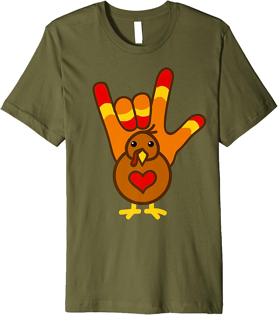 ASL I Love You, Thanksgiving Turkey Shirt Premium T-Shirt