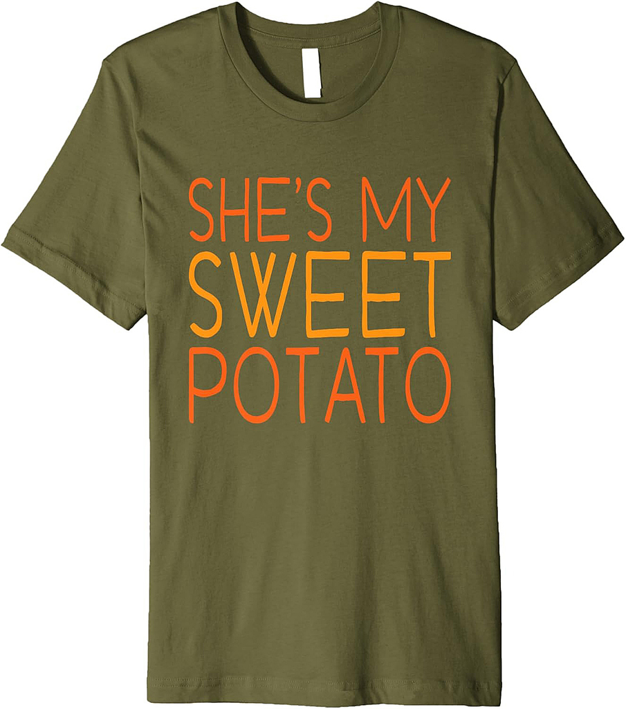 Shes My Sweet Potato I Yam Set Thanksgiving Couples Matching Premium T-Shirt