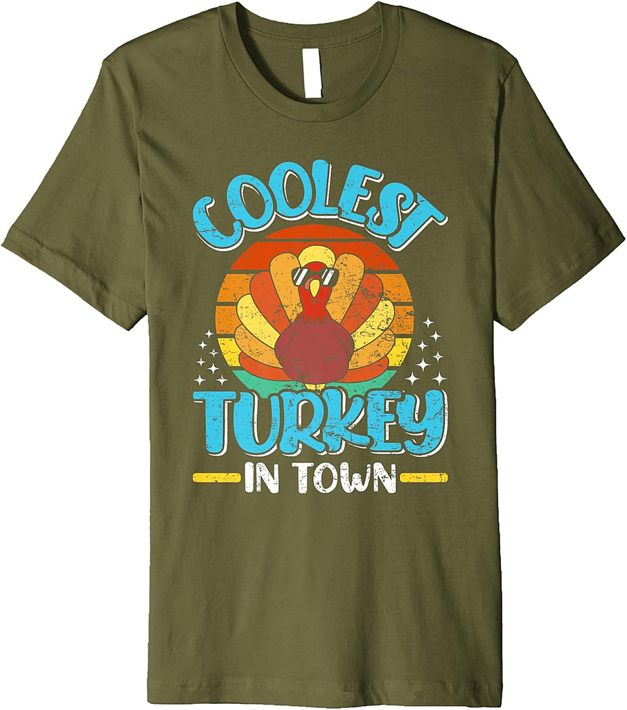 Coolest Turkey in Town Thanksgiving Day Turkeys Premium T-Shirt
