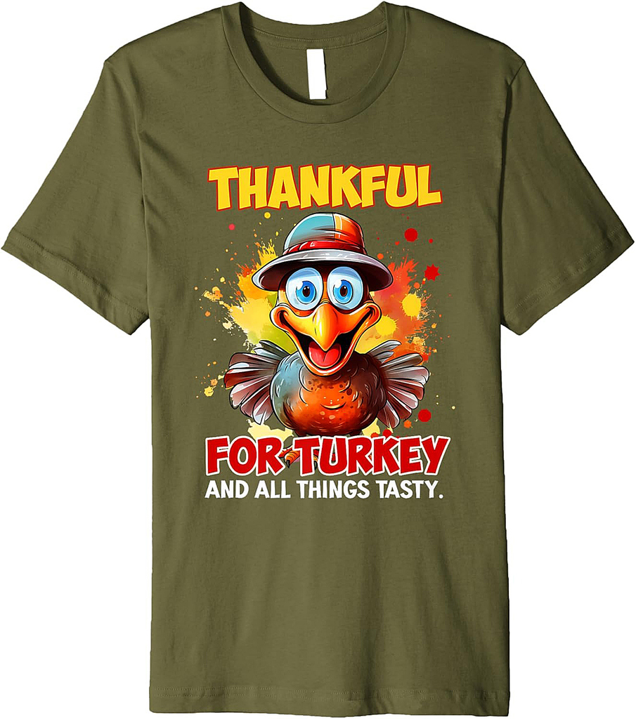 Thanksgiving Party Thankful for Turkey Crazy Turkey Premium T-Shirt