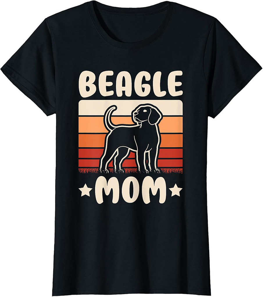 Beagle Mom Retro Beagle Lover Mommy Women T-Shirt