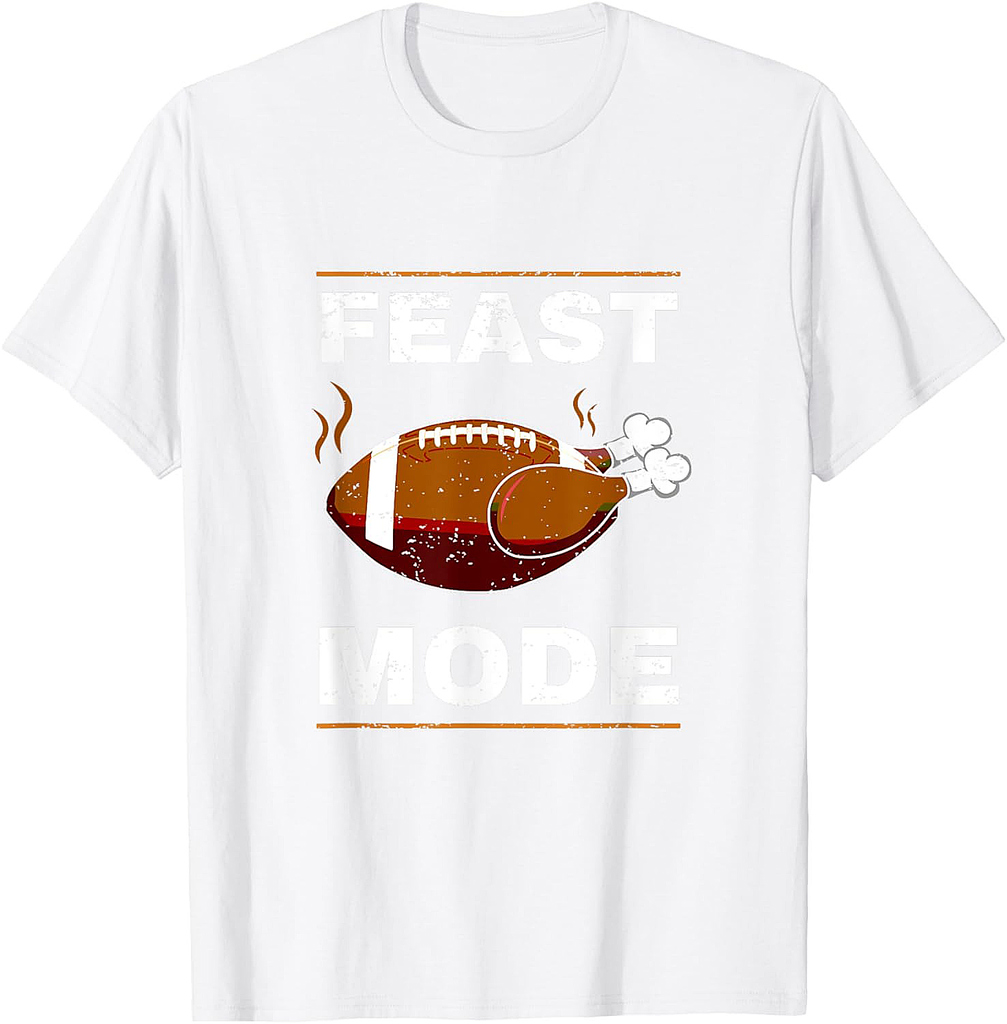 Funny Thanksgiving Turkey Feast Mode American Football Gift T-Shirt