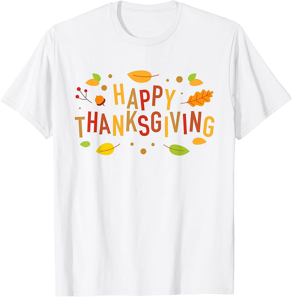Fall Color Cute Adorable Happy Thanksgiving Design T-Shirt