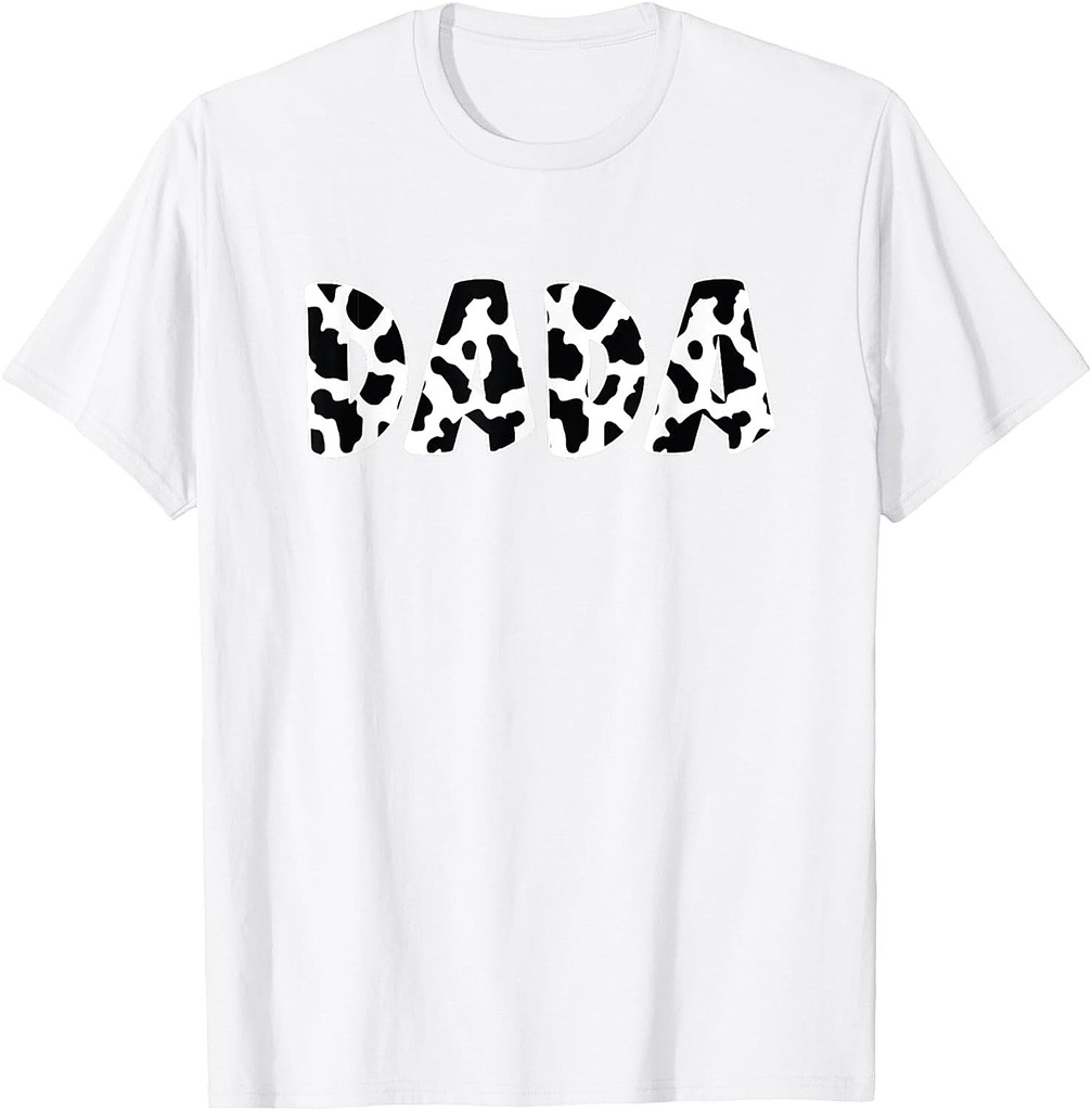 Dada Cow Print Cow Pattern Father's Day T-Shirt