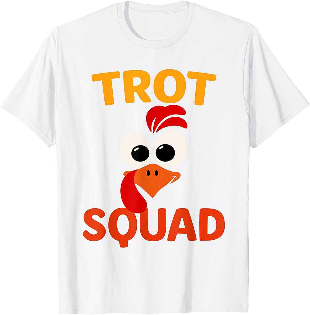 Funny Turkey Trot Squad Thanksgiving Running Family Marathon T-Shirt