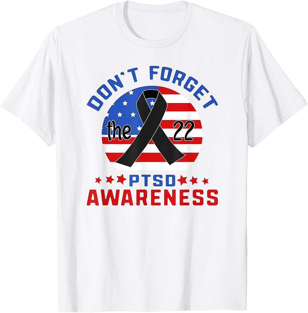 PTSD Suicide Awareness American Veteran Soldier 22 A Day USA T-Shirt