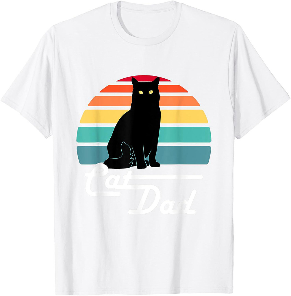 Cat Dad  Vintage Style Cat Lover Gift Father's Day  T-Shirt