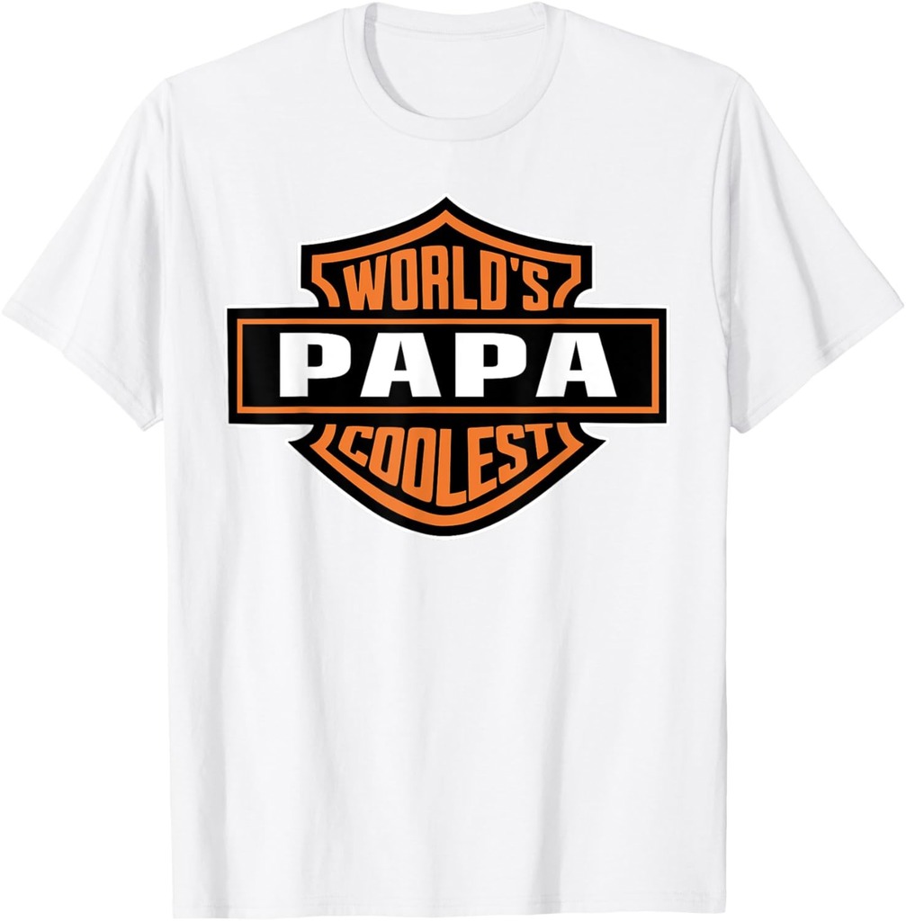 Mens World's Coolest PAPA Best Dad In The World Father's Day T-Shirt