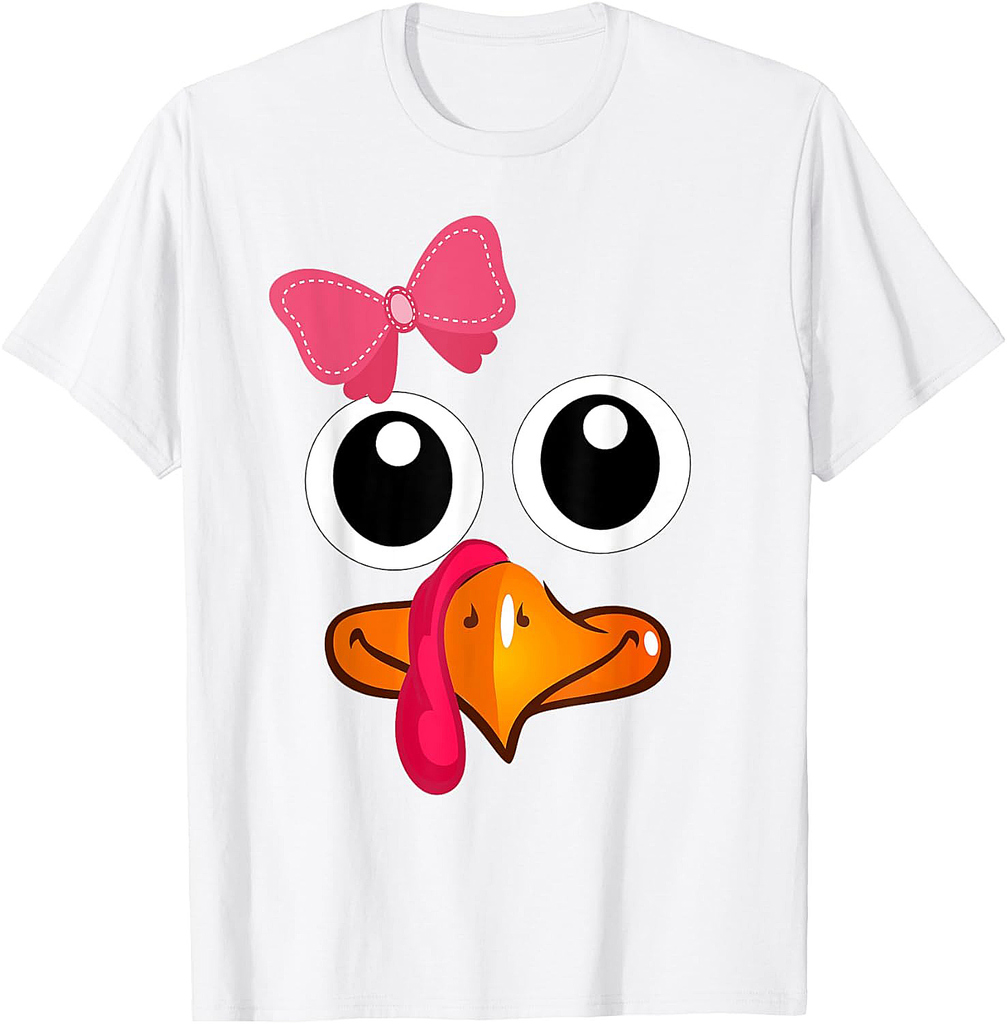 Thanksgiving Turkey Face Cute Girl T-Shirt