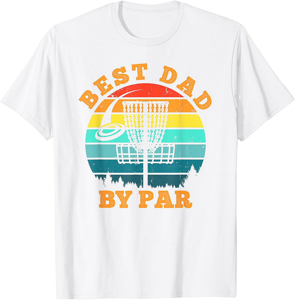 Best Dad By Par Disc Golf Funny Frisbee Golfer Father's Day T-Shirt