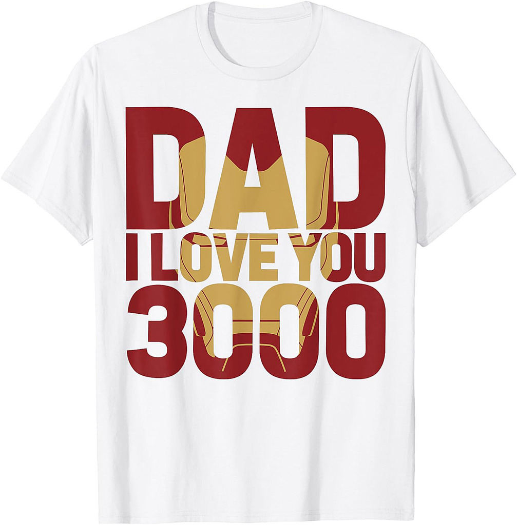 Marvel Iron Man Dad I Love You 3000 Text Fill Father's Day T-Shirt