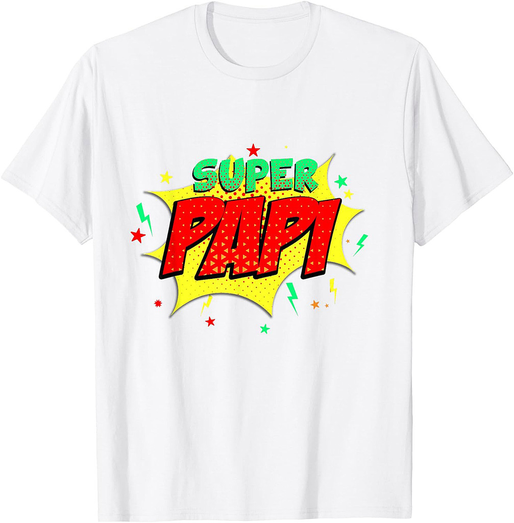 Super Papi Comic Themed Style Superhero Fathers Day T-Shirt