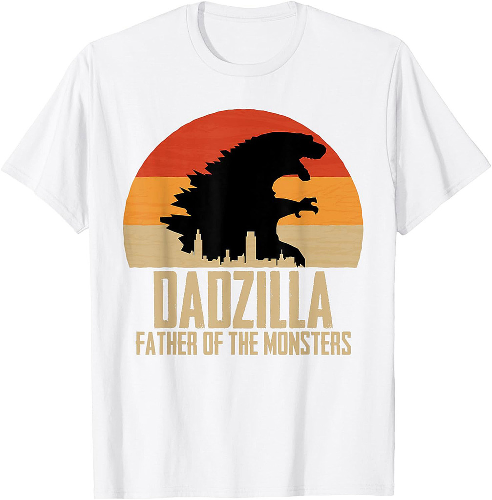 Dinosaur Dad Monsters Father's Day Dadzilla Dino Sunset T-Shirt