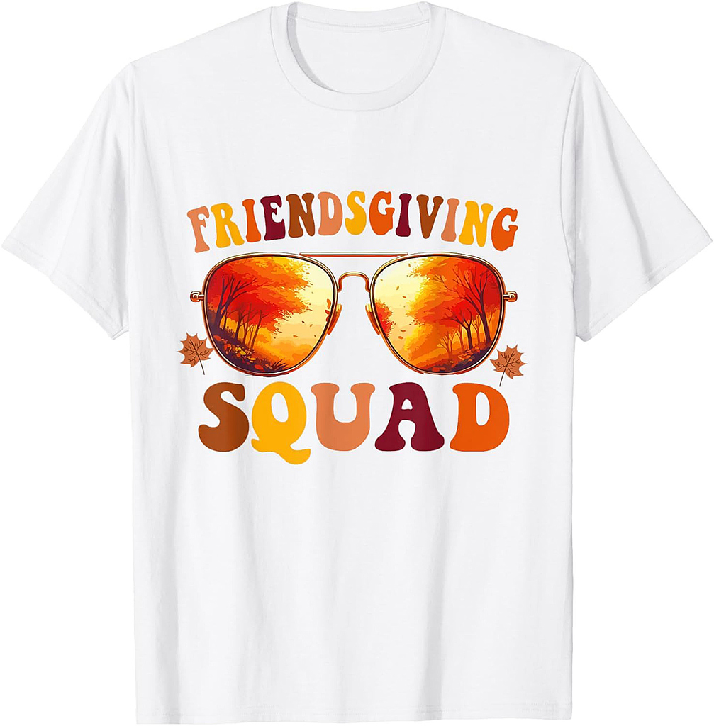 Friendsgiving Squad Thanksgiving 2025 Retro Sunglasses Fall T-Shirt