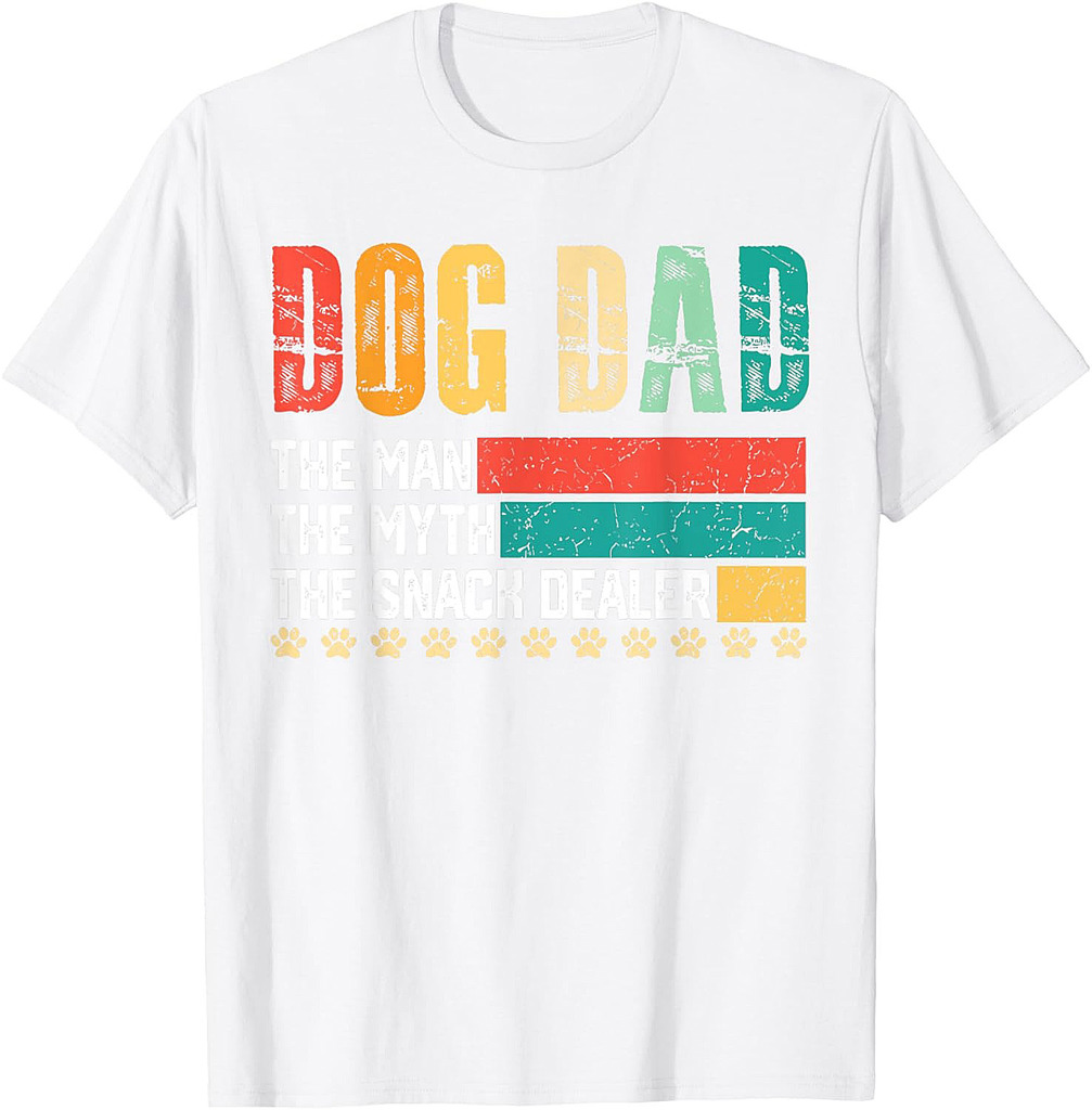 Vintage Dog Dad The Man The Myth Snack Dealer Father Day T-Shirt
