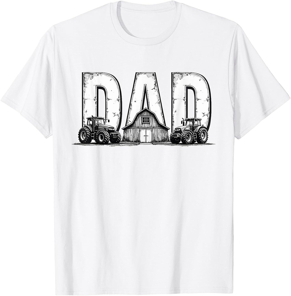 Vintage Farming Dad Tractor Farm Lover Fathers Day Men Daddy T-Shirt