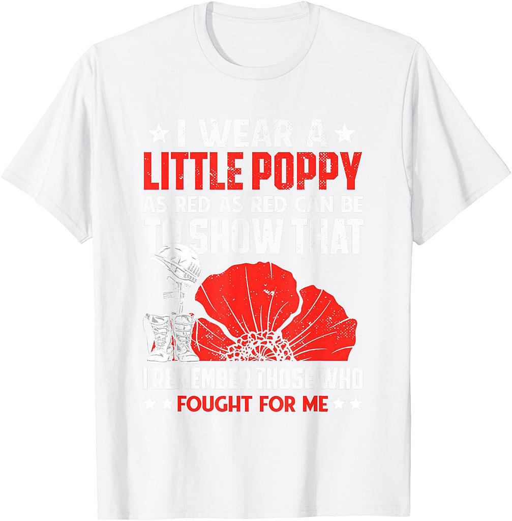 Veterans Day USA Memorial Lest We Forget Red Poppy Flower T-Shirt