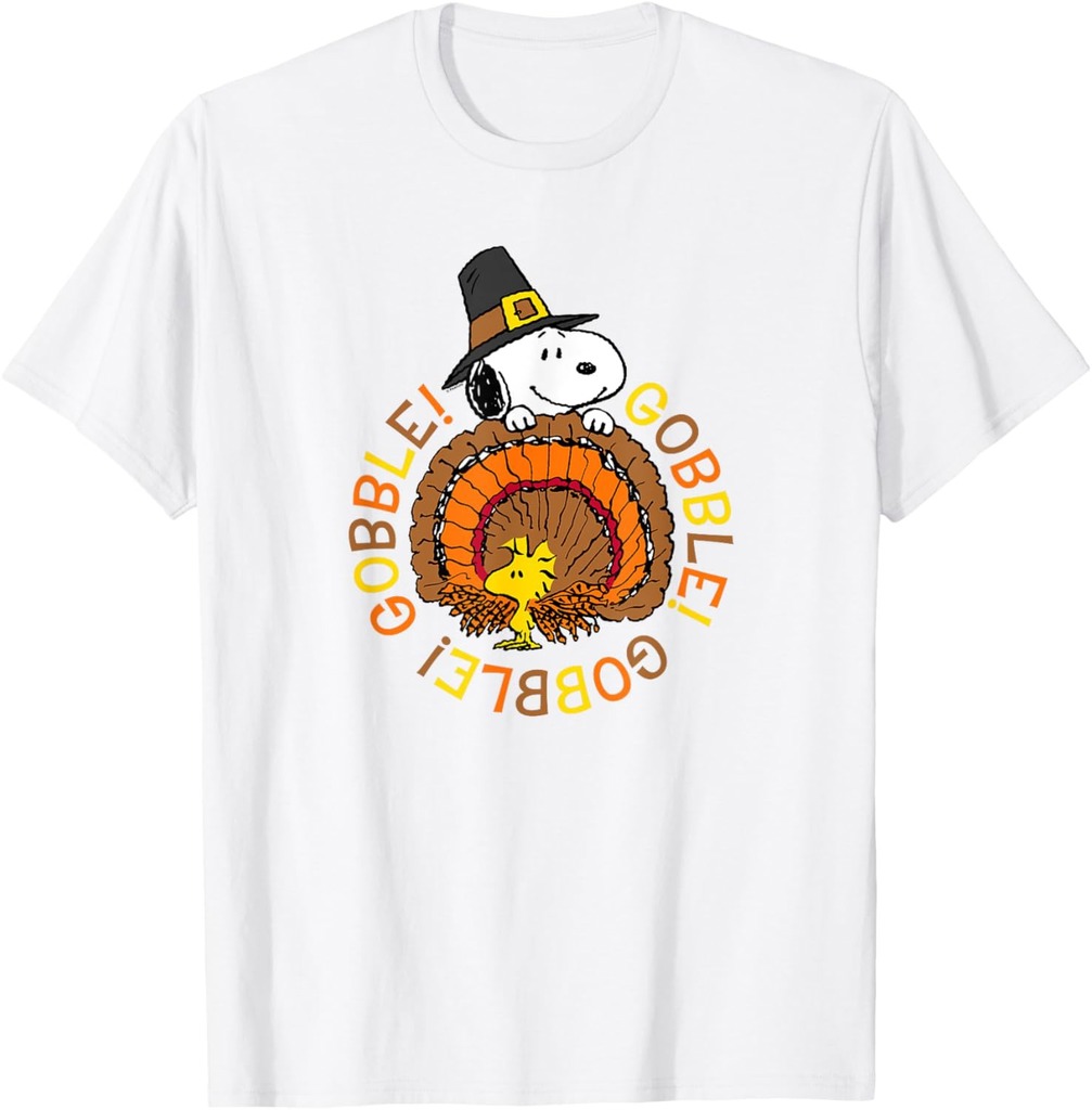 Peanuts Snoopy and Woodstock Thanksgiving Gobble T-Shirt