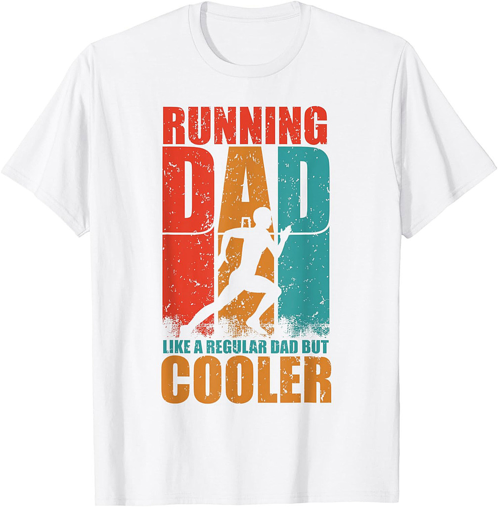 Mens Running Dad Like A Regular Dad But Cooler, Runner & Father T-Shirt