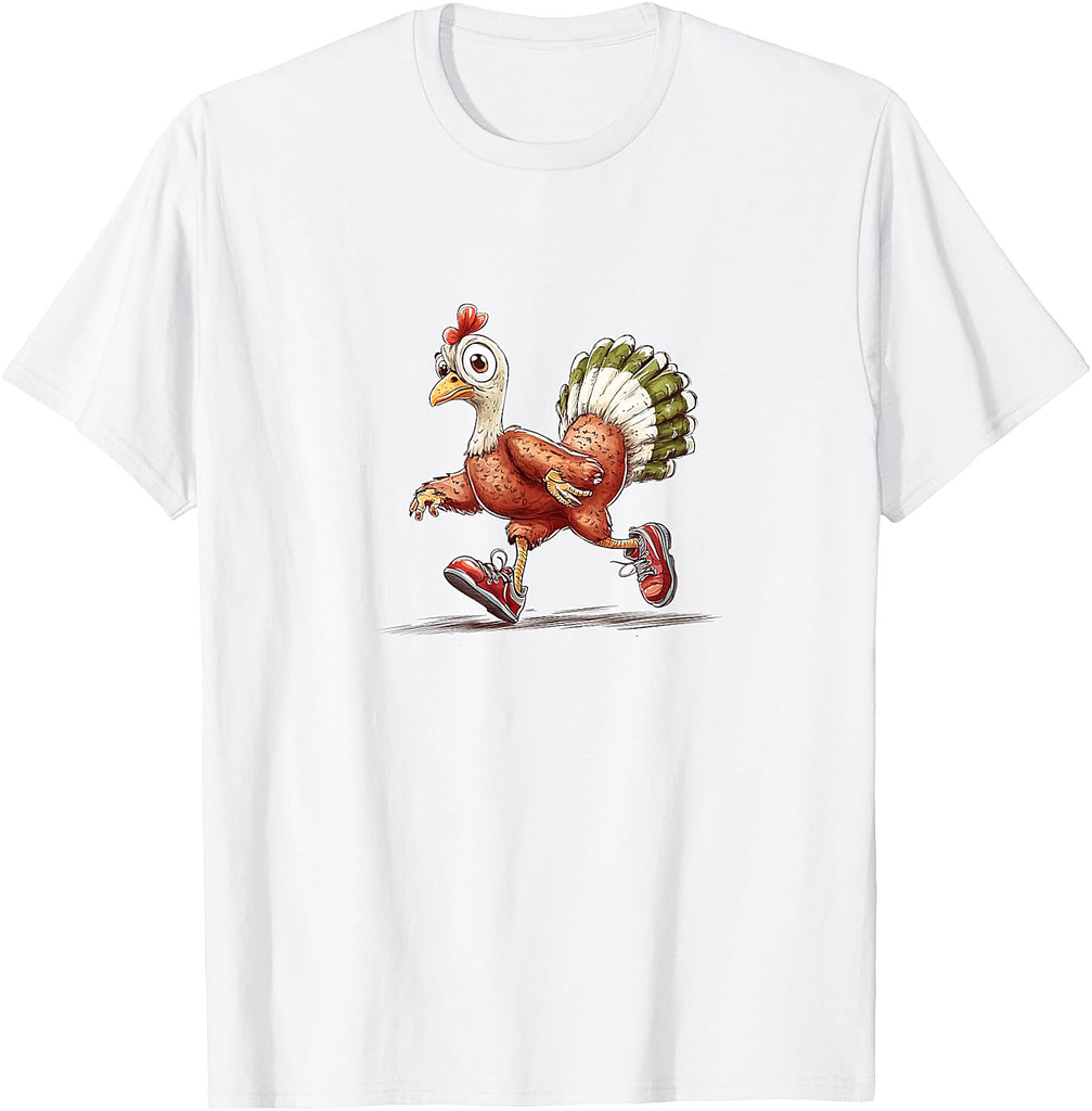 Thanksgiving Running Turkey Sneakers T-Shirt