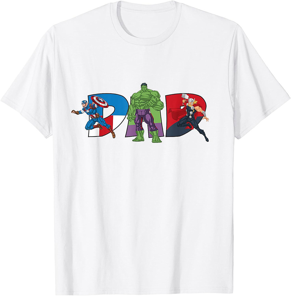Marvel Avengers Team Dad Father’s Day Family Trip Birthday T-Shirt