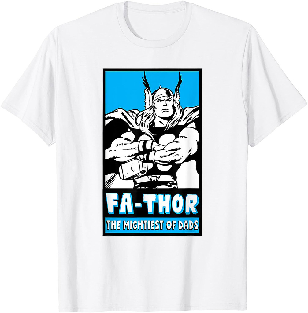 Marvel Fa-Thor Mightiest Of Dads Retro Poster Father's Day T-Shirt