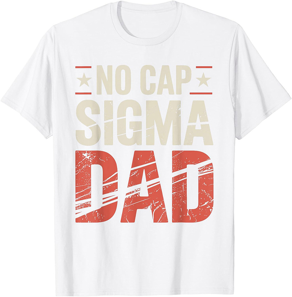 Vintage Skibidi Best Dad No Cap Sigma Dad Funny Father's Day T-Shirt