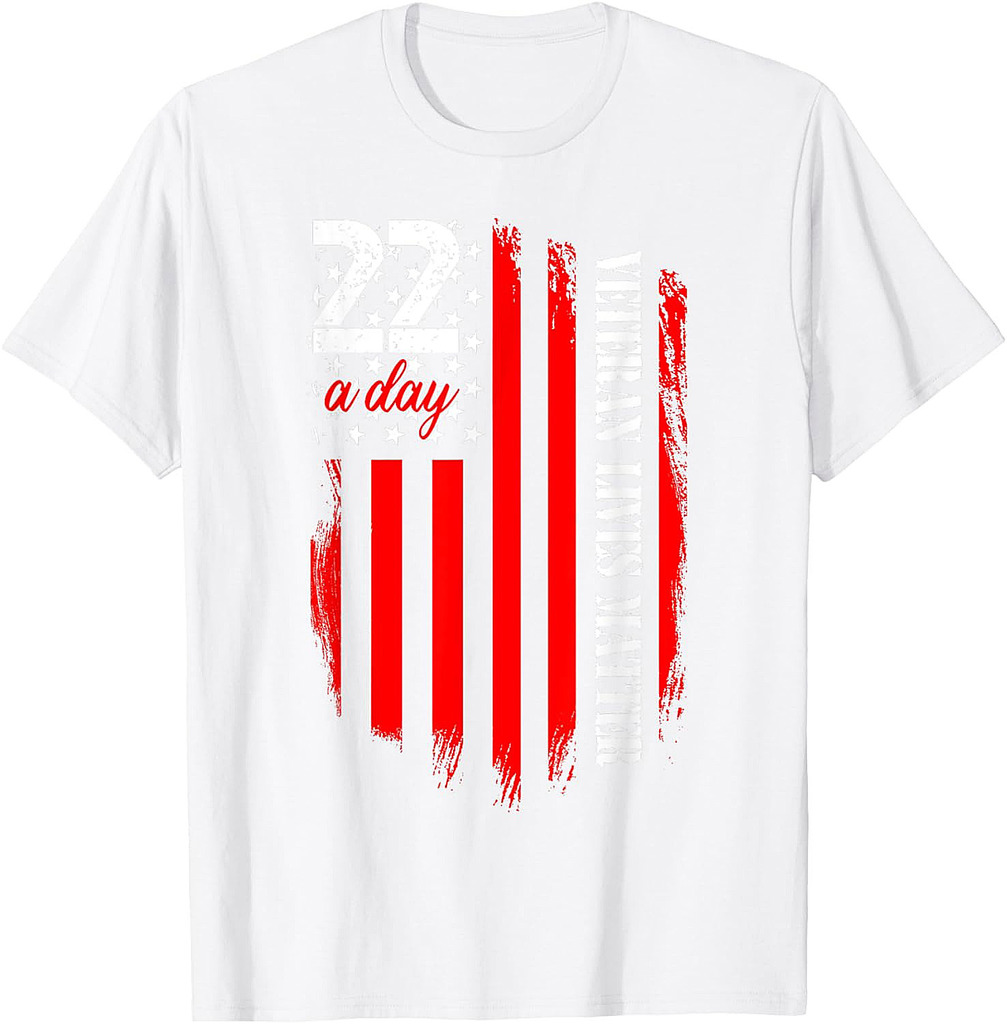 Veteran Lives Matter Suicide Awareness Ptsd Veteran 22 Day T-Shirt