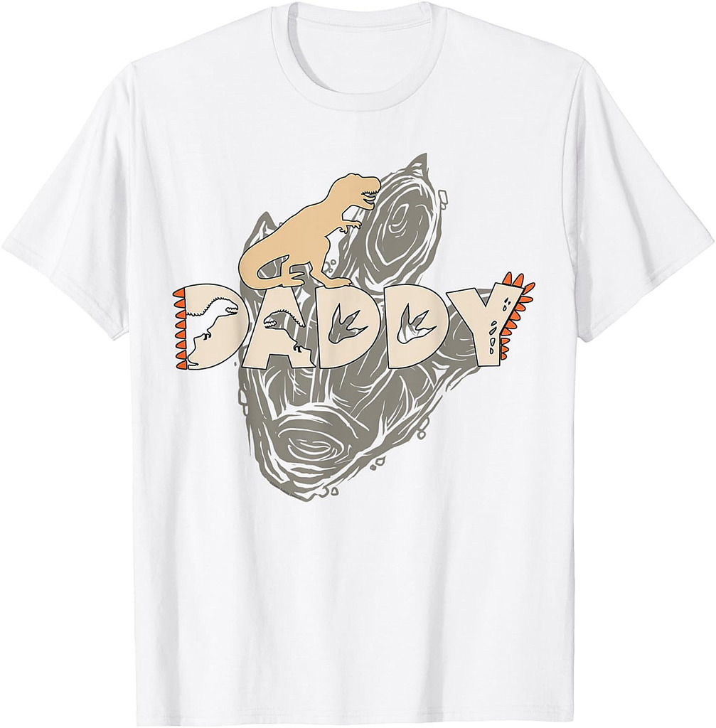 Mens Matching Family Daddysaurus Footprint Father's Day T-Shirt