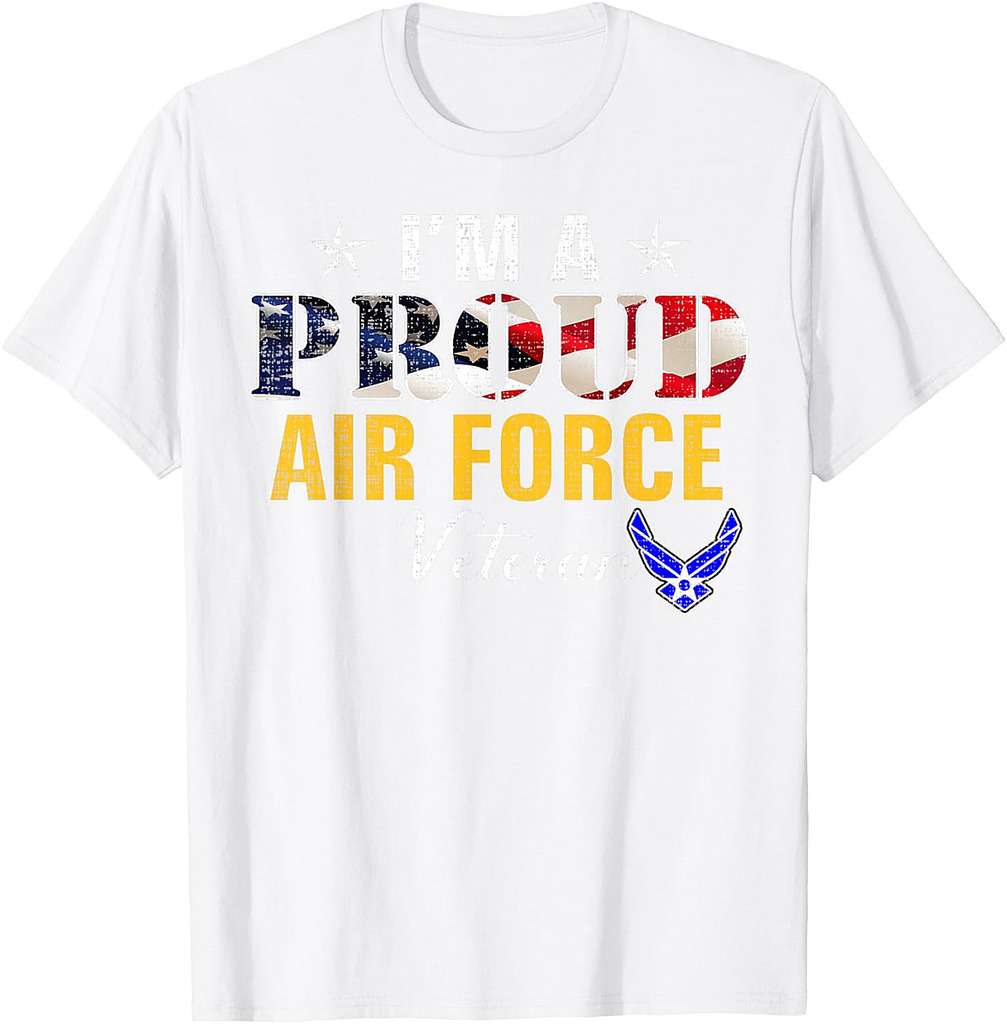 I'm A Proud Air Force Veteran American Flag Veteran Day T-Shirt