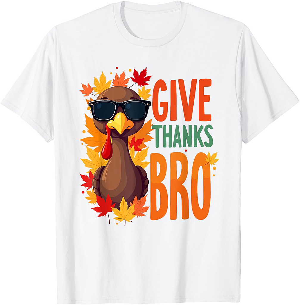 Give Thanks Bro Cute Turkey Toddler Thankful Thanksgiving T-Shirt