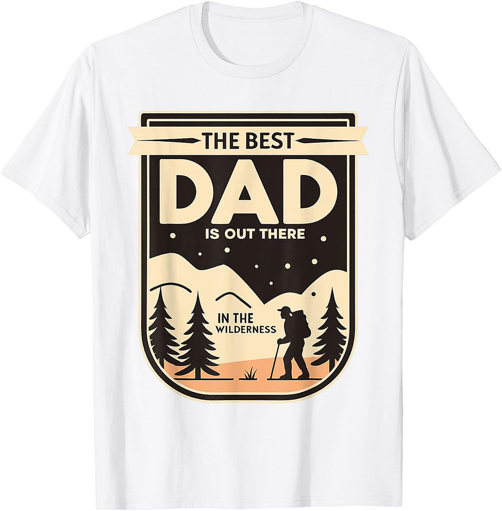 The Best Dad  Retro Father’s Day  Camping Hiking Dad T-Shirt