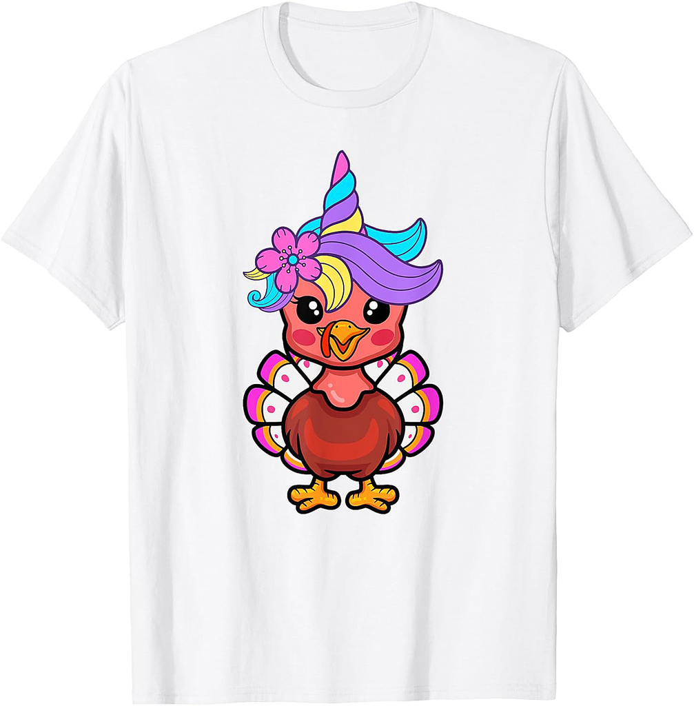 Cute Unicorn Funny Baby Turkey Thanksgiving Day T-Shirt
