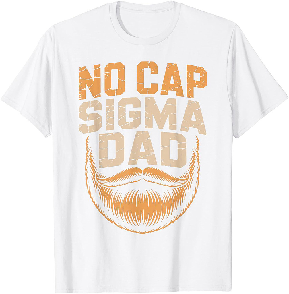 Vintage Skibidi Best Dad No Cap Sigma Dad Funny Father's Day T-Shirt