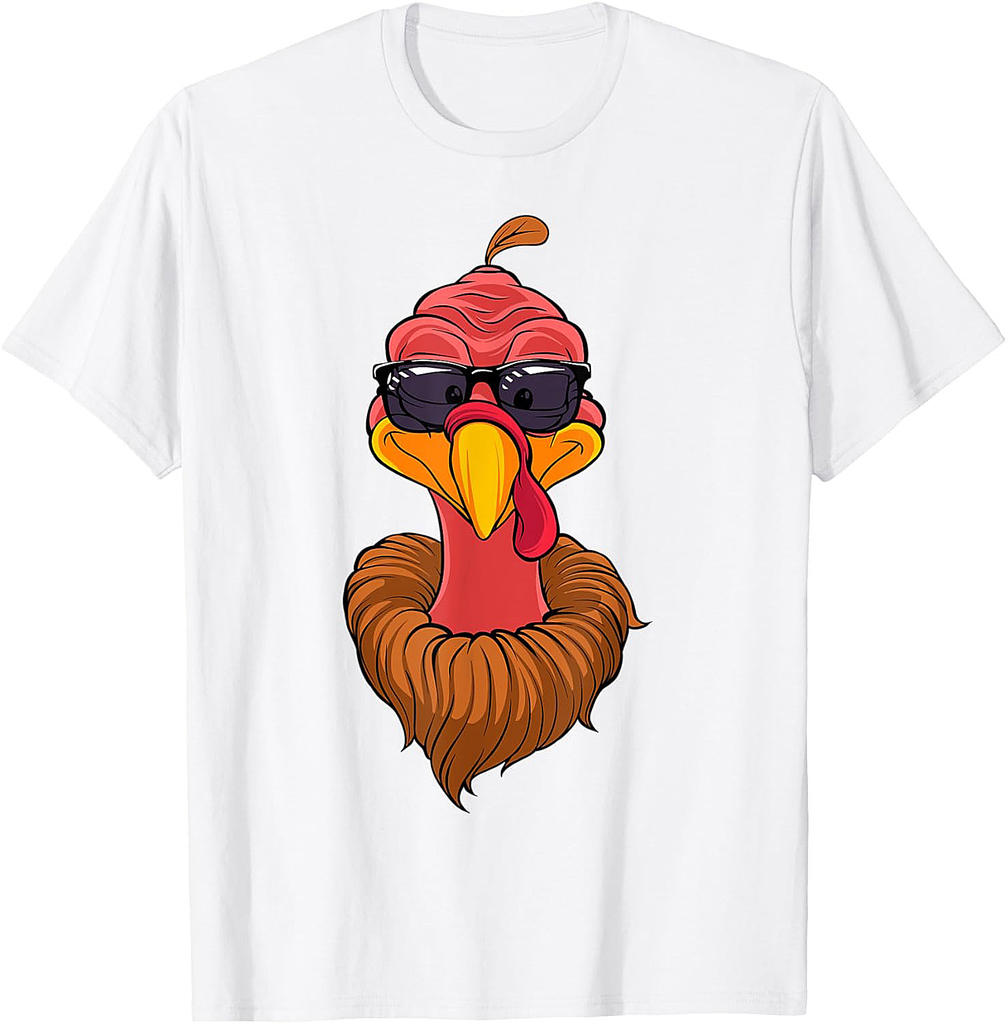 Cool Turkey Face With Sunglasses Funny Thanksgiving Day Gift T-Shirt