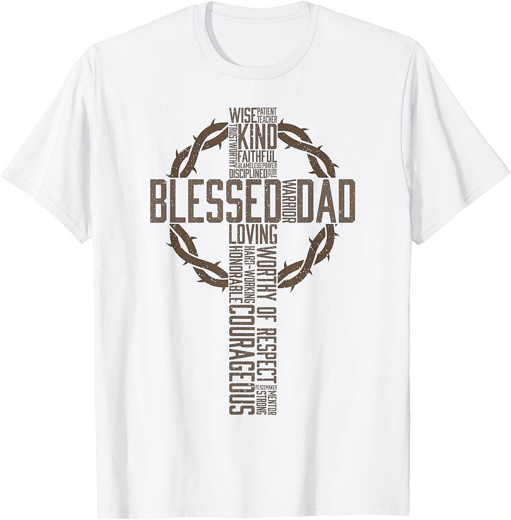 Father's Day Gift for Dad Husband Blessed Dad Christian T-Shirt